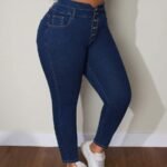 SHEIN GRANDE TAILLE (44/46/48/50/52/54) -Jean skinny  Taille haute, stretch, grande taille, bleu classique E148 https://sheinstyle.store original Algerie DZ