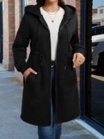 SHEIN GRANDE TAILLE (44/46/48/50/52/54) Veste casual SHEIN LUNE – Capuche, fermeture zippée, poches, grande taille E143 https://sheinstyle.store original Algerie DZ