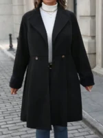 SHEIN GRANDE TAILLE (44/46/48/50/52/54) Manteau élégant à double boutonnage SHEIN – Coupe fluide, style automne-hiver E104 https://sheinstyle.store original Algerie DZ