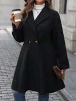 SHEIN GRANDE TAILLE (44/46/48/50/52/54) Manteau élégant à double boutonnage SHEIN – Coupe fluide, style automne-hiver E104 https://sheinstyle.store original Algerie DZ