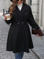 SHEIN GRANDE TAILLE (44/46/48/50/52/54) Manteau élégant à double boutonnage SHEIN – Coupe fluide, style automne-hiver E104 https://sheinstyle.store original Algerie DZ