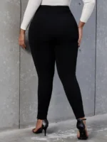 SHEIN GRANDE TAILLE (44/46/48/50) Pantalon skinny taille haute à boutons Shein – Noir, grande taille H25 https://sheinstyle.store original Algerie DZ