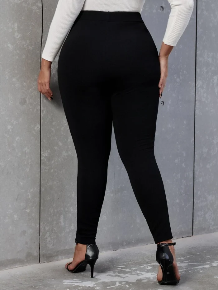 SHEIN GRANDE TAILLE (44/46/48/50) Pantalon skinny taille haute à boutons Shein – Noir, grande taille H25 https://sheinstyle.store original Algerie DZ