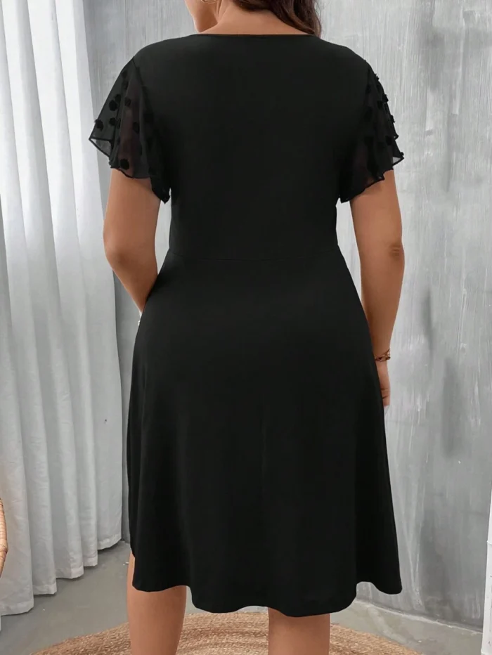 SHEIN GRANDE TAILLE (44/46/50/52/54) -Robe  Cache-cœur, manches papillon, taille haute, grande taille E32 https://sheinstyle.store original Algerie DZ