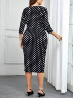 SHEIN GRANDE TAILLE (44/46/48/50/52/54)  – Robe à pois fendue, taille haute, grande taille V59 https://sheinstyle.store original Algerie DZ