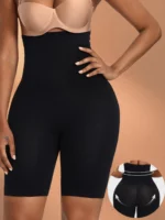 SHEIN GRANDE TAILLE (44/46/48/50/52/54) Short gainant taille haute effet sculptant – Coupe confortable, noir E133 https://sheinstyle.store original Algerie DZ