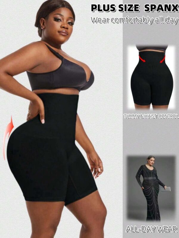 SHEIN GRANDE TAILLE (44/46/48/50/52/54) Short gainant taille haute effet sculptant – Coupe confortable, noir E133 https://sheinstyle.store original Algerie DZ