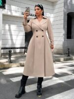 SHEIN GRANDE TAILLE (44/46/48/50/52/54) Coupe-vent élégant à manches longues col tailleur double boutonnage e144 https://sheinstyle.store original Algerie DZ