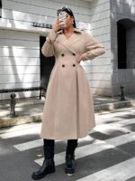 SHEIN GRANDE TAILLE (44/46/48/50/52/54) Coupe-vent élégant à manches longues col tailleur double boutonnage e144 https://sheinstyle.store original Algerie DZ