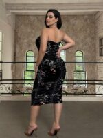 SHEIN GRANDE TAILLE (44/46/48/50/52/54) – Robe de soirée mi-longue noire grande taille style chinois moderne, col halter E171 https://sheinstyle.store original Algerie DZ