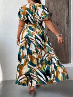 SHEIN GRANDE TAILLE (46/48/50/52) – Robe grande taille avec ceinture et imprimé floral pour femmes E184 https://sheinstyle.store original Algerie DZ