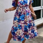 SHEIN GRANDE TAILLE (48/50/52/54) – Robe maxi fleurie à col en V avec ceinture E182 https://sheinstyle.store original Algerie DZ