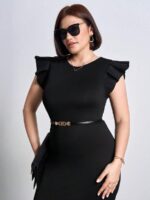 SHEIN GRANDE TAILLE (44/46/48/50/52/54) – Robe noire unie sans manches, style casual et polyvalent ( sans ceinture) E178 https://sheinstyle.store original Algerie DZ