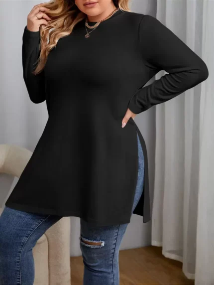 SHEIN GRANDE TAILLE (44/46/48/50) – Liquette fendue sur les côtés pour femme V36 https://sheinstyle.store original Algerie DZ