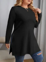 SHEIN GRANDE TAILLE (44/46/48/50) – Liquette fendue sur les côtés pour femme V36 https://sheinstyle.store original Algerie DZ