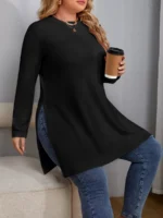 SHEIN GRANDE TAILLE (44/46/48/50) – Liquette fendue sur les côtés pour femme V36 https://sheinstyle.store original Algerie DZ