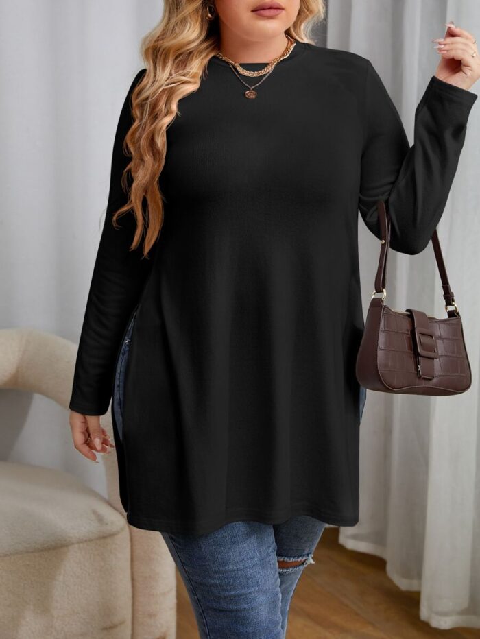 SHEIN GRANDE TAILLE (44/46/48/50) – Liquette fendue sur les côtés pour femme V36 https://sheinstyle.store original Algerie DZ