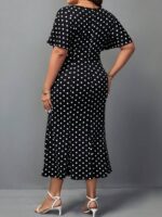 SHEIN GRANDE TAILLE (44/46/48) – Robe à pois manches bouffantes pour femme E13 https://sheinstyle.store original Algerie DZ