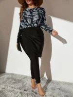 SHEIN GRANDE TAILLE (44/46/48/50/52/54) – Burkini tropical couvrant avec paréo assorti E27 https://sheinstyle.store original Algerie DZ
