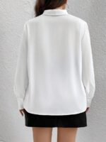 SHEIN GRANDE TAILLE (48/50) Chemisier élégant uni à col noué et manches longues E154 https://sheinstyle.store original Algerie DZ