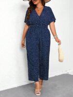 SHEIN GRANDE TAILLE (44/46/48/50/52/54) – Combinaison ample à pois avec ceinture et col en V E55 https://sheinstyle.store original Algerie DZ