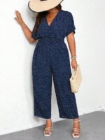 SHEIN GRANDE TAILLE (44/46/48/50/52/54) – Combinaison ample à pois avec ceinture et col en V E55 https://sheinstyle.store original Algerie DZ