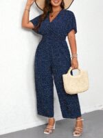 SHEIN GRANDE TAILLE (44/46/48/50/52/54) – Combinaison ample à pois avec ceinture et col en V E55 https://sheinstyle.store original Algerie DZ