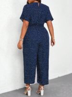 SHEIN GRANDE TAILLE (44/46/48/50/52/54) – Combinaison ample à pois avec ceinture et col en V E55 https://sheinstyle.store original Algerie DZ