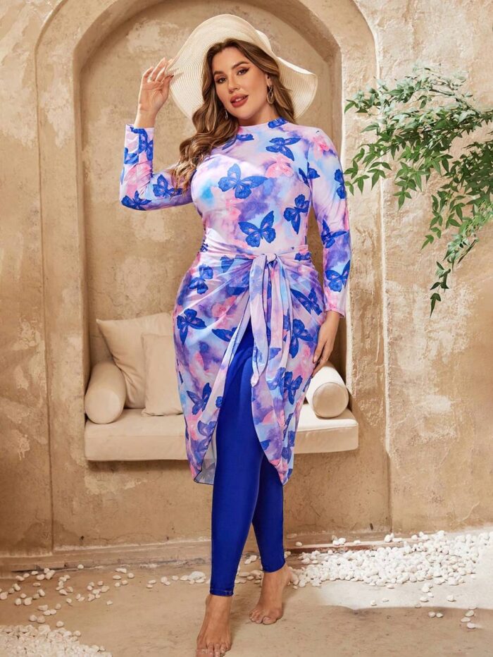 SHEIN GRANDE TAILLE (44/46/48/50) – Ensemble tankini à imprimé papillon E34 https://sheinstyle.store original Algerie DZ
