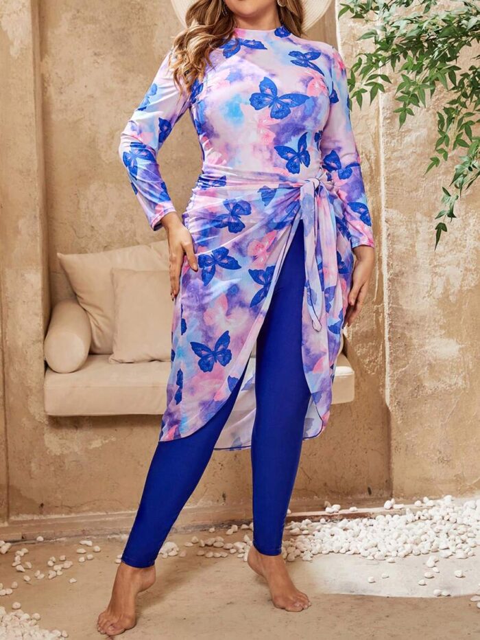 SHEIN GRANDE TAILLE (44/46/48/50) – Ensemble tankini à imprimé papillon E34 https://sheinstyle.store original Algerie DZ
