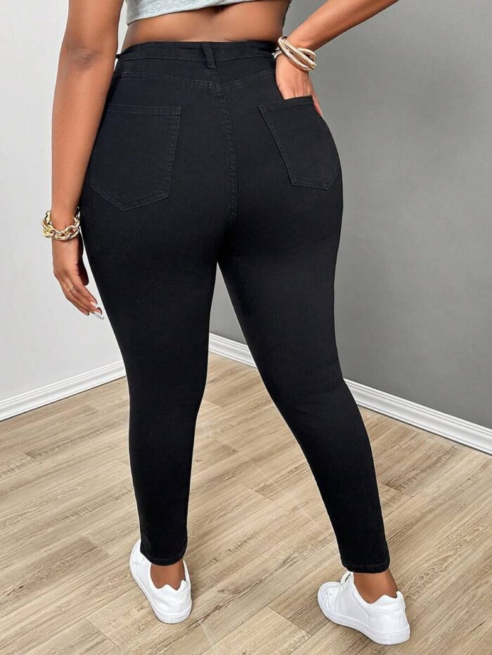 SHEIN GRANDE TAILLE (52/54) Jean skinny noir doublé coton – Confort extensible E155 https://sheinstyle.store original Algerie DZ