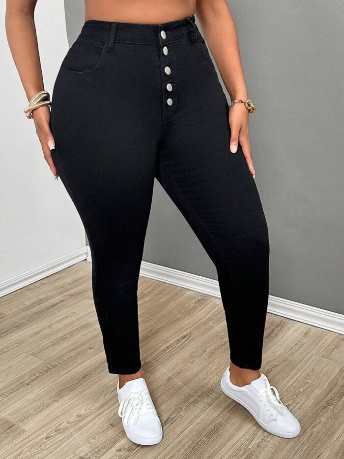 SHEIN GRANDE TAILLE (52/54) Jean skinny noir doublé coton – Confort extensible E155 https://sheinstyle.store original Algerie DZ