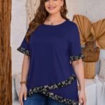 SHEIN GRANDE TAILLE (46/48) Liquette imprimée à col rond – coupe décontractée et finitions soignées E69 https://sheinstyle.store original Algerie DZ