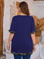 SHEIN GRANDE TAILLE (44/46/48/50/52/54) Liquette imprimée à col rond – coupe décontractée et finitions soignées E69 https://sheinstyle.store original Algerie DZ