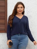 SHEIN GRANDE TAILLE (44/46/48/50/52/54) Pull uni à col V V27 https://sheinstyle.store original Algerie DZ