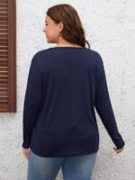 SHEIN GRANDE TAILLE (44/46/48/50/52/54) Pull uni à col V V27 https://sheinstyle.store original Algerie DZ