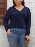 SHEIN GRANDE TAILLE (44/46/48/50/52/54) Pull uni à col V V27 https://sheinstyle.store original Algerie DZ