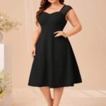 SHEIN GRANDE TAILLE (44/46/48/50/52/54) Robe à encolure cœur froncée à l'avant E65 https://sheinstyle.store original Algerie DZ