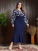 SHEIN GRANDE TAILLE (44/46/48/50/52/54) Robe à fleurs avec col cache-cœur – Élégante et féminine E77 https://sheinstyle.store original Algerie DZ