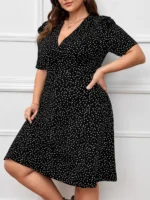 SHEIN GRANDE TAILLE (44/46/48/50/52/54) Robe courte à pois avec manches bouffantes – style estival E20 https://sheinstyle.store original Algerie DZ
