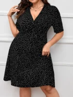SHEIN GRANDE TAILLE (44/46/48/50/52/54) Robe courte à pois avec manches bouffantes – style estival E20 https://sheinstyle.store original Algerie DZ