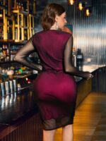 SHEIN GRANDE TAILLE (44/46/48/50/52/54) Robe élégante noire avec doublure bordeaux – Soirée chic E169 https://sheinstyle.store original Algerie DZ
