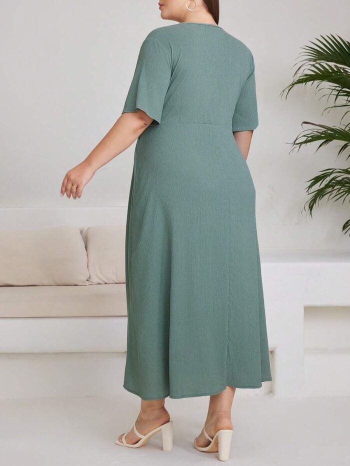 SHEIN GRANDE TAILLE (44/46/48/50/52/54) – Robe longue en lin unie sans manches avec ceinture à nouer E51 https://sheinstyle.store original Algerie DZ