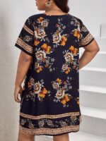 SHEIN GRANDE TAILLE (44/46/48/50/52/54) Robe tunique à imprimé fleuri – coupe fluide et féminine E4 https://sheinstyle.store original Algerie DZ