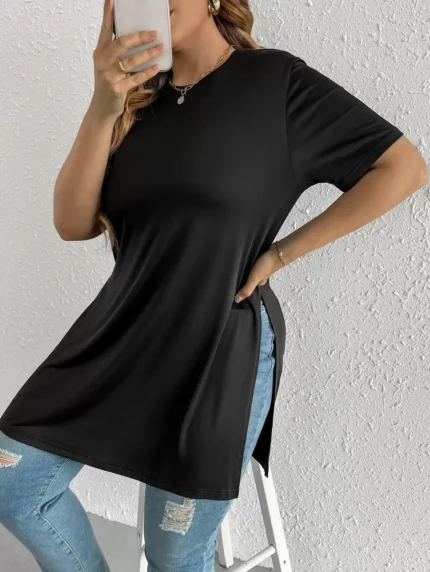 SHEIN GRANDE TAILLE (44/46/48/50/52/54) LIQUETTE à fente latérale E60 https://sheinstyle.store original Algerie DZ