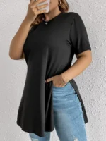 SHEIN GRANDE TAILLE (44/46/48/50/52/54) LIQUETTE à fente latérale E60 https://sheinstyle.store original Algerie DZ