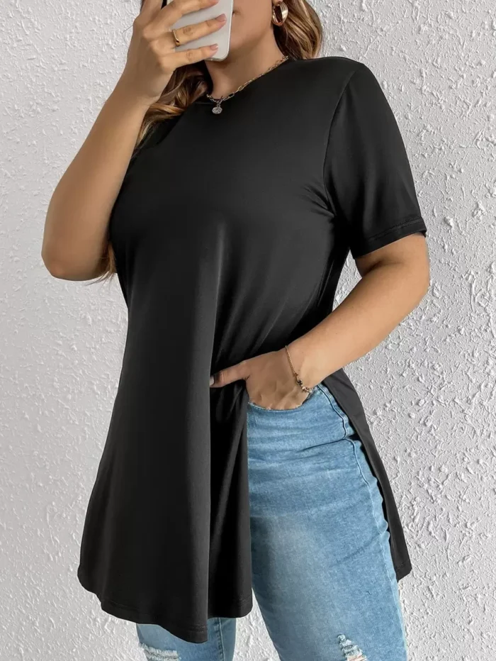SHEIN GRANDE TAILLE (44/46/48/50/52/54) LIQUETTE à fente latérale E60 https://sheinstyle.store original Algerie DZ
