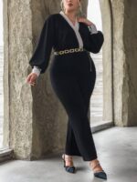 SHEIN GRANDE TAILLE (44/46/50/52) – Combinaison rayée à manches lanterne et jambes larges sans ceinture E88 https://sheinstyle.store original Algerie DZ