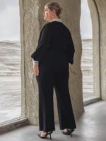 SHEIN GRANDE TAILLE (44/46/50/52) – Combinaison rayée à manches lanterne et jambes larges sans ceinture E88 https://sheinstyle.store original Algerie DZ