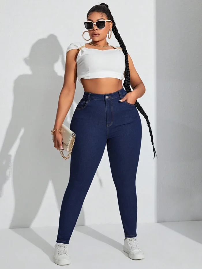 SHEIN GRANDE TAILLE (44/46) – Jean skinny sculptant effet affinant V99 https://sheinstyle.store original Algerie DZ